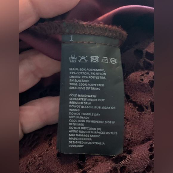 BARDOT Morgan Front Slit Lace Cocktail Dress in Dark Purple Size 2 XS - Picture 6 of 11